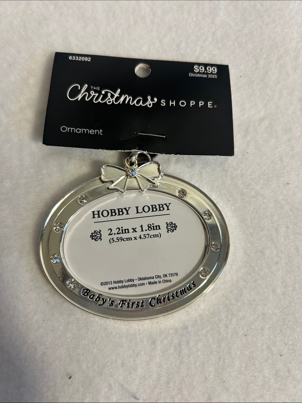Hobby Lobby’s “Baby’s First Christmas” Silver Toned Hanging Christmas Ornament